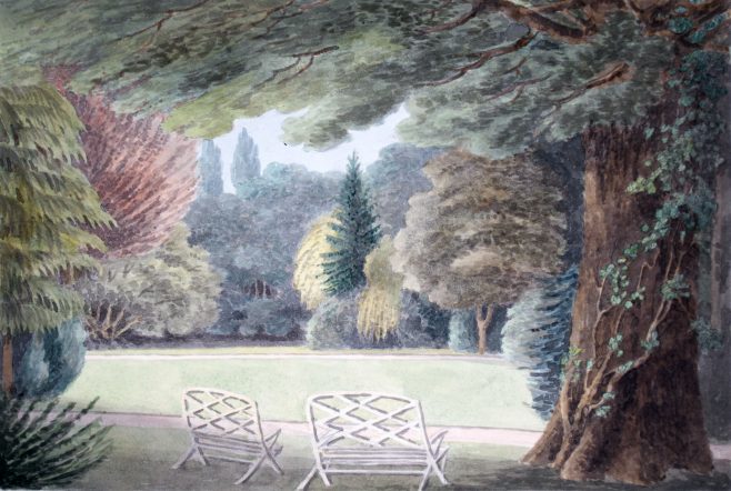 Turvey Abbey Garden with Chairs
