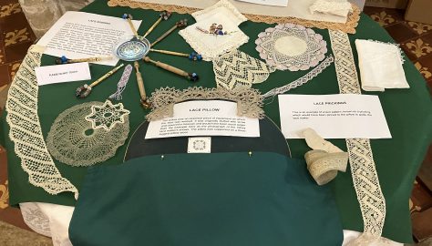 Lace Making display at the Turvey History Society 2023 Heritage Open Day exhibition